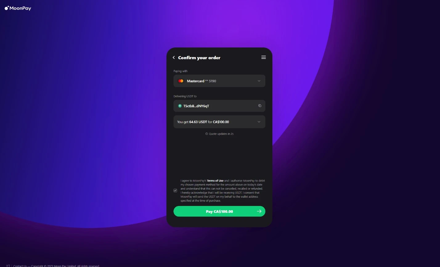 Replenish your deposit at CryptoLeo casino using USDT