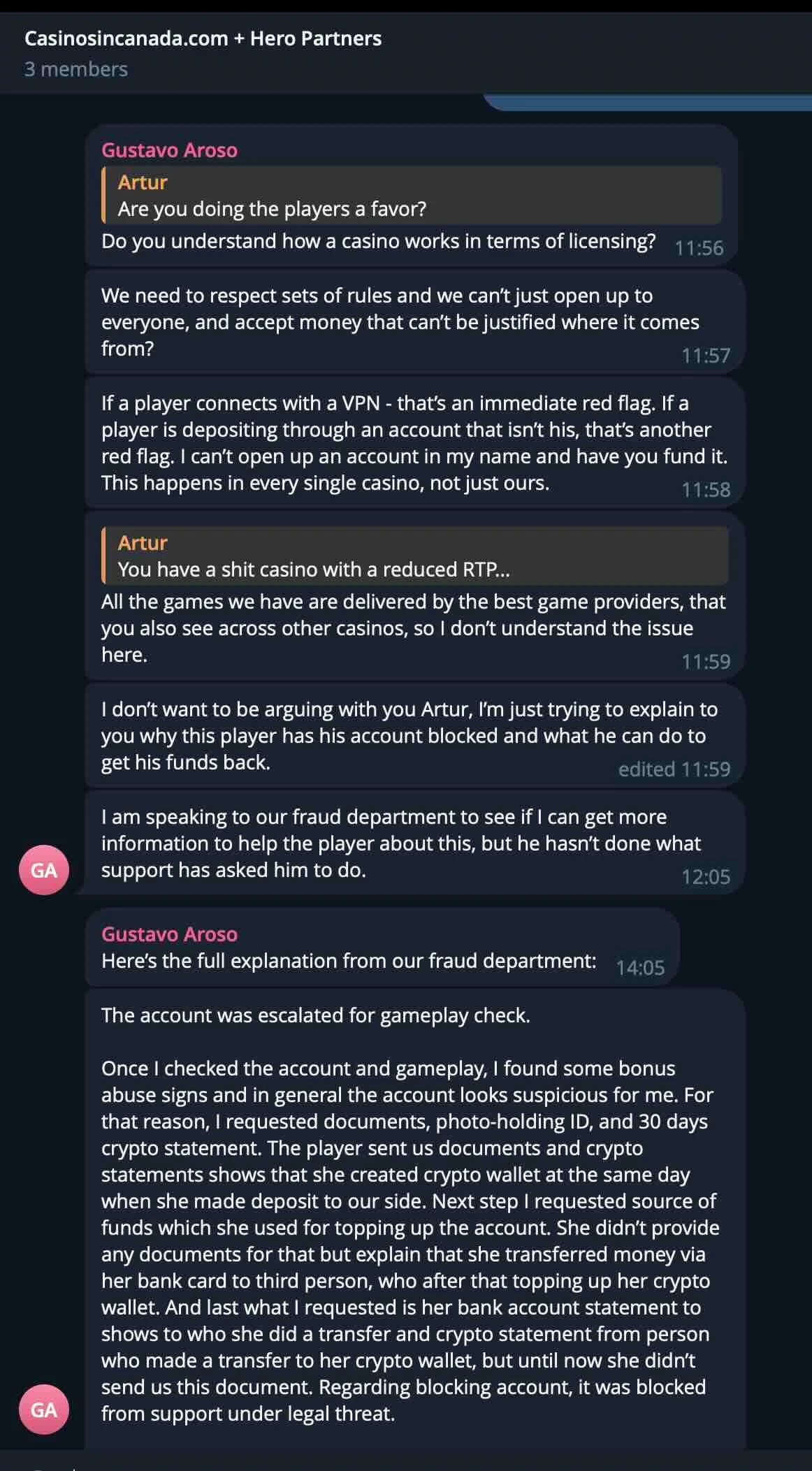 Casino's Answer