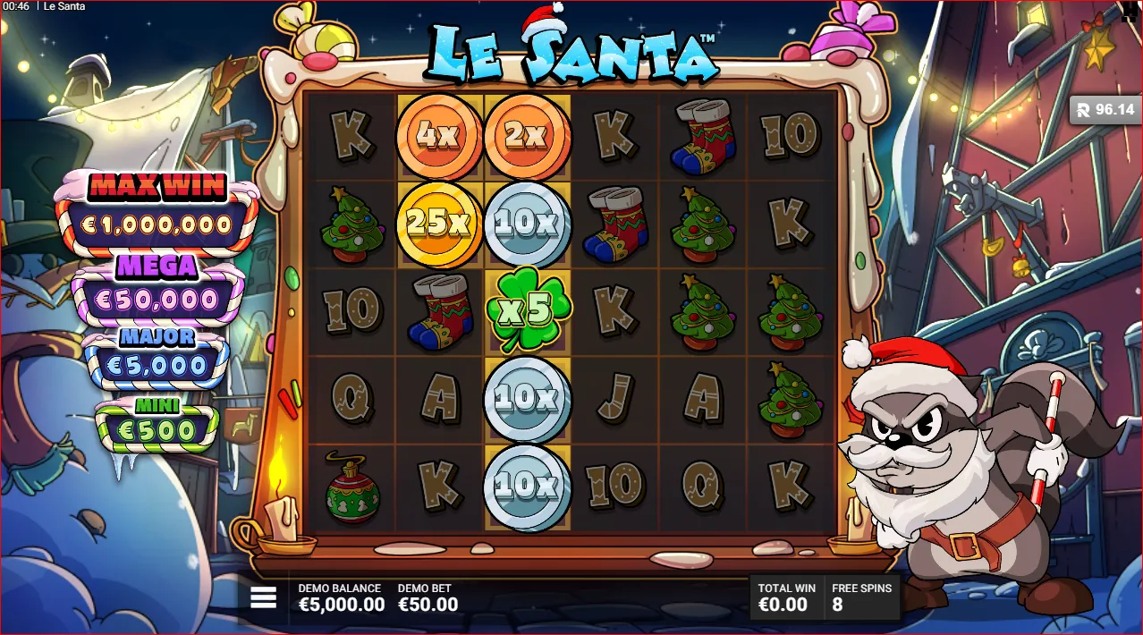 Le Santa slot machine from Hacksaw Gaming: game mode for money and free
