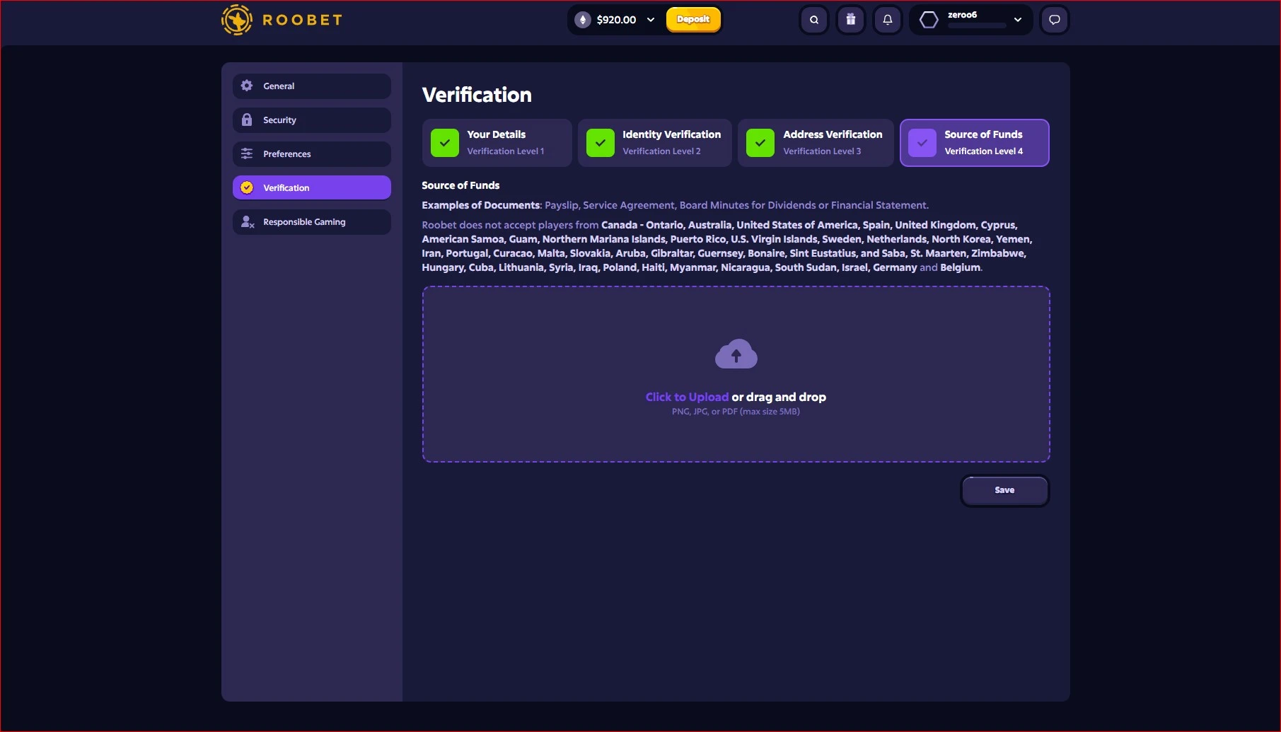 Level 4 – Proof of Source of Funds Level 4 – Proof of Source of Funds