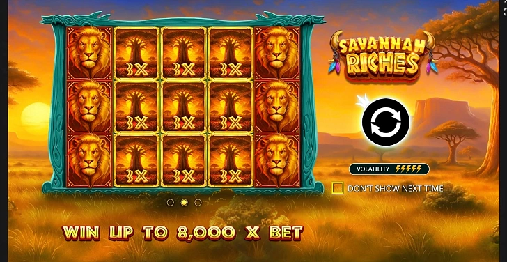 Base game: layout, bet controls and balance display.