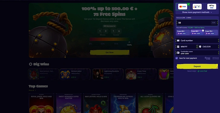 Screenshot 20Bet