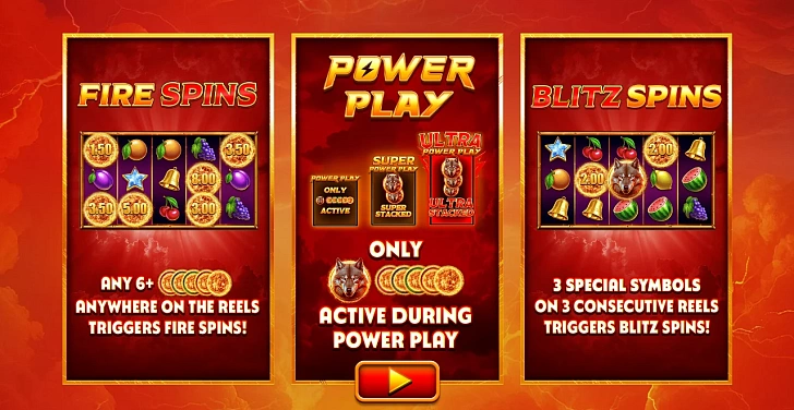 Base game: layout, bet controls and balance display.