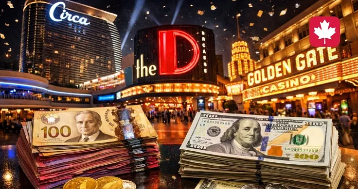 Vegas Generous Gesture: Three Legendary Casinos Start Accepting Canadian Dollars at a 1:1 Rate