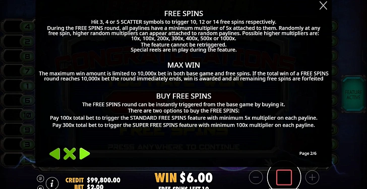 Settings: RTP, game rules, stakes and info panel.