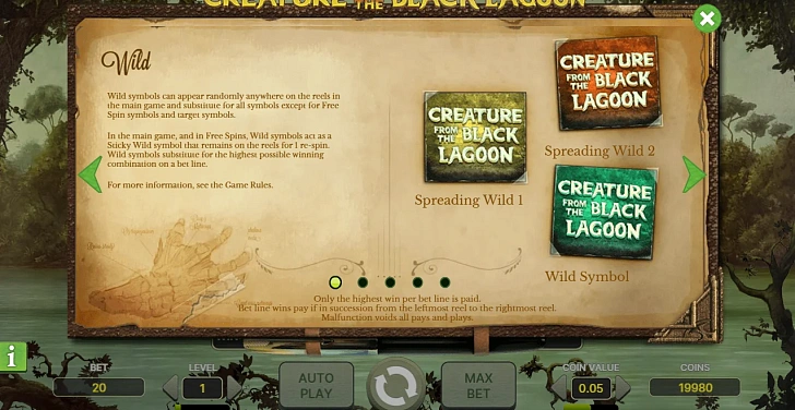Settings: RTP, game rules, stakes and info panel.