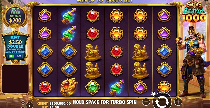 Base game: layout, bet controls and balance display.