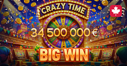 Crazy Time Awards Its Largest Payout of €34.5 Million