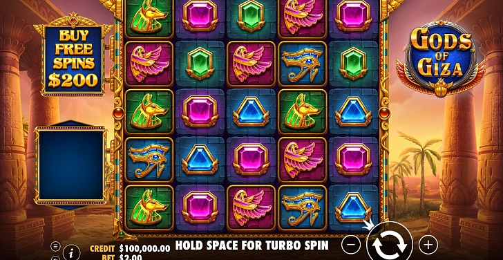 Base game: layout, bet controls and balance display.