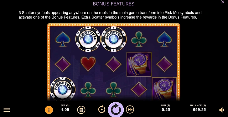 Settings: RTP, game rules, stakes and info panel.