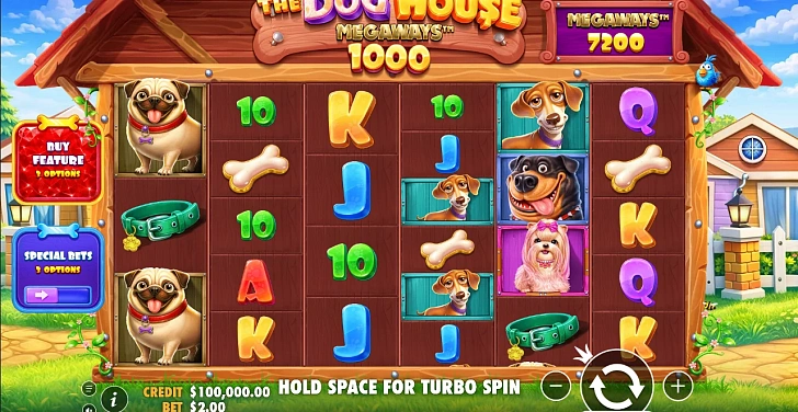 Base game: layout, bet controls and balance display.