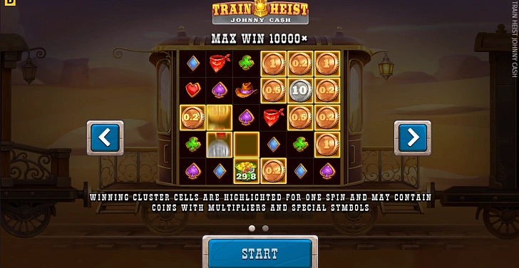 Base game: layout, bet controls and balance display.