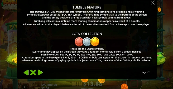 Bonus game: free spins, retriggers and bonus-round rules.