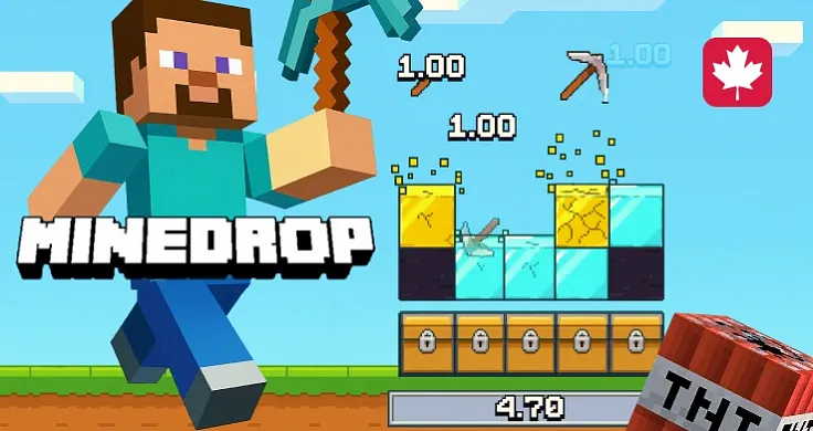 Minedrop is a new exclusive slot on Stake in the style of Minecraft