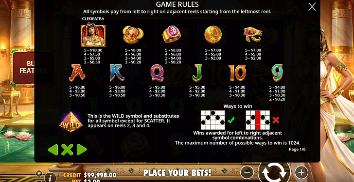 Bonus game: free spins, retriggers and bonus-round rules.