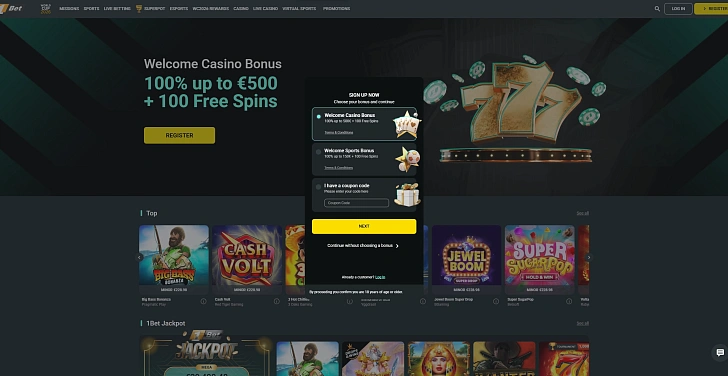 Screenshot 20Bet