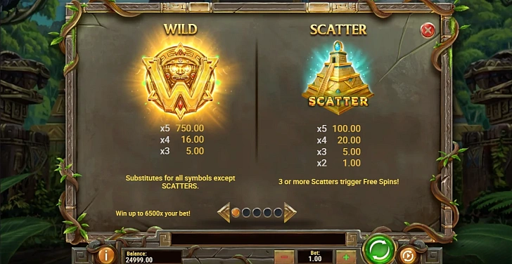 Settings: RTP, game rules, stakes and info panel.