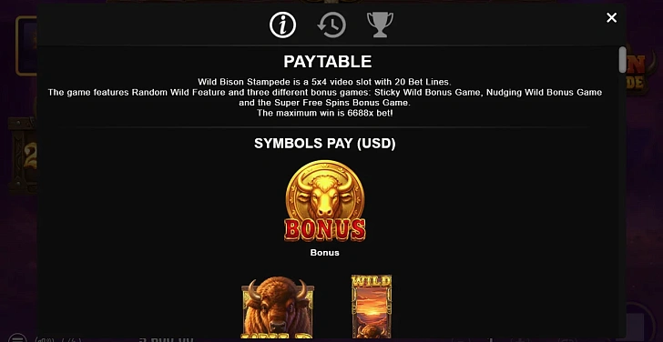 Settings: RTP, game rules, stakes and info panel.