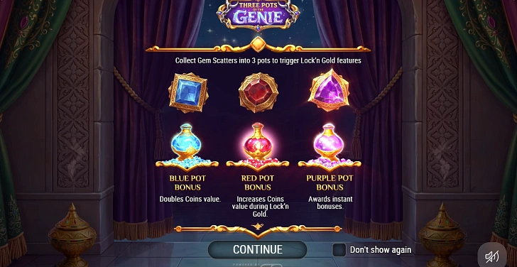 Base game: layout, bet controls and balance display.