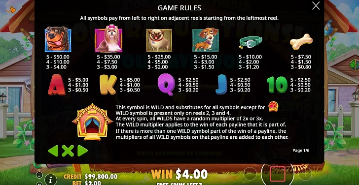 Settings: RTP, game rules, stakes and info panel.