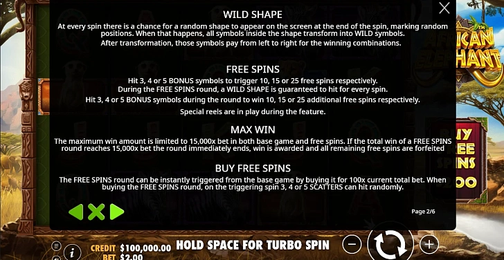 Bonus game: free spins, retriggers and bonus-round rules.