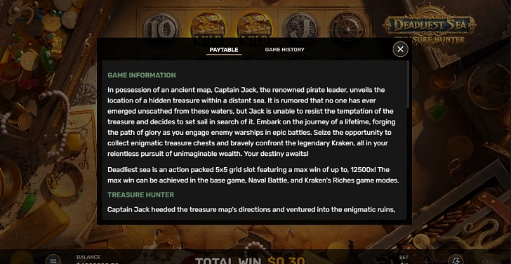 Settings: RTP, game rules, stakes and info panel.