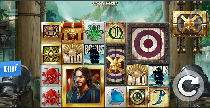 Base game: layout, bet controls and balance display.