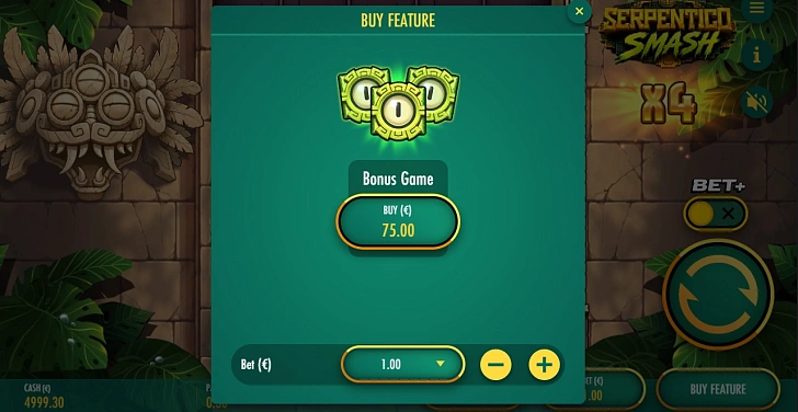 Settings: RTP, game rules, stakes and info panel.