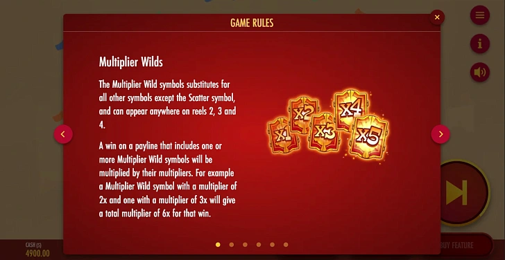 Settings: RTP, game rules, stakes and info panel.