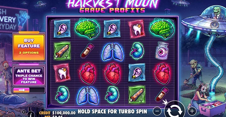 Base game: layout, bet controls and balance display.