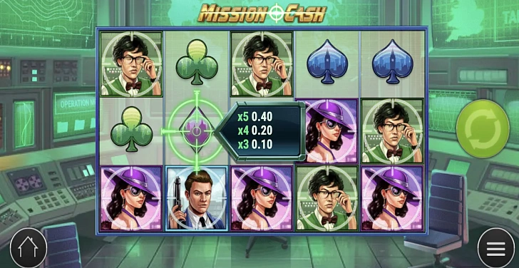 Base game: layout, bet controls and balance display.