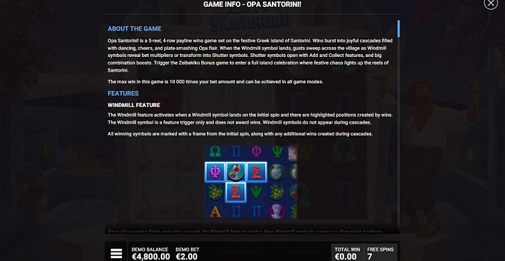 Settings: RTP, game rules, stakes and info panel.
