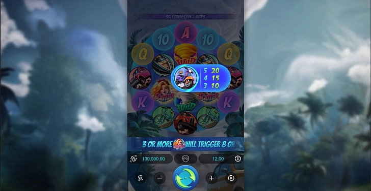 Settings: RTP, game rules, stakes and info panel.