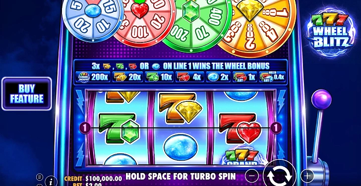 Base game: layout, bet controls and balance display.