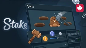 New from Stake: Moles game slot with a "Whack the Mole" mechanic and an incredible multiplier