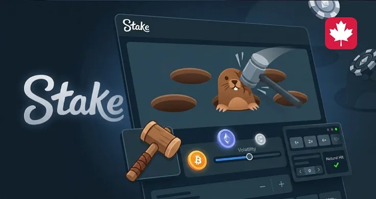 New from Stake: Moles game slot with a "Whack the Mole" mechanic and an incredible multiplier