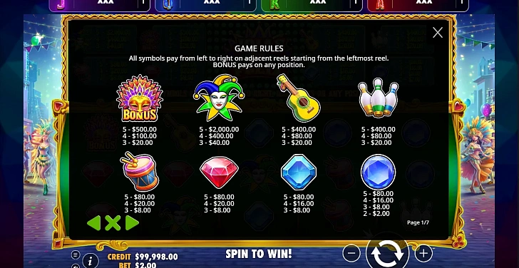 Bonus game: free spins, retriggers and bonus-round rules.