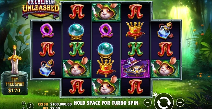 Base game: layout, bet controls and balance display.