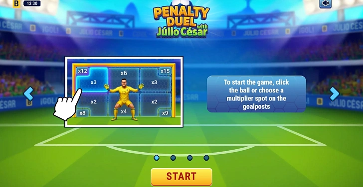 Base game: layout, bet controls and balance display.