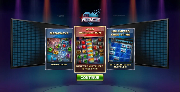 Base game: layout, bet controls and balance display.