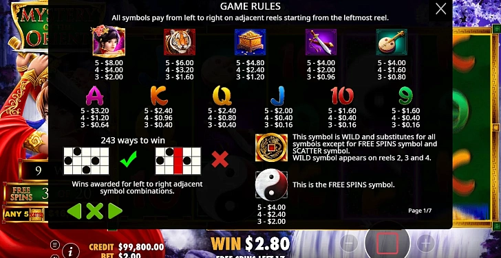 Settings: RTP, game rules, stakes and info panel.