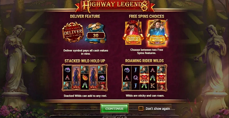 Base game: layout, bet controls and balance display.