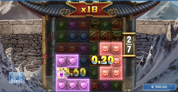 Gameplay process: wins, multipliers and cascade behaviour.