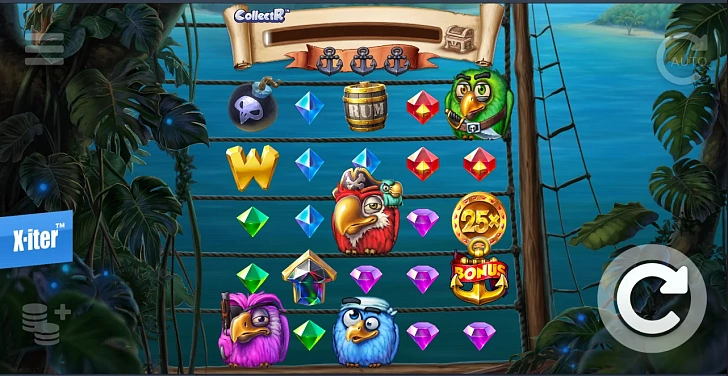 Base game: layout, bet controls and balance display.