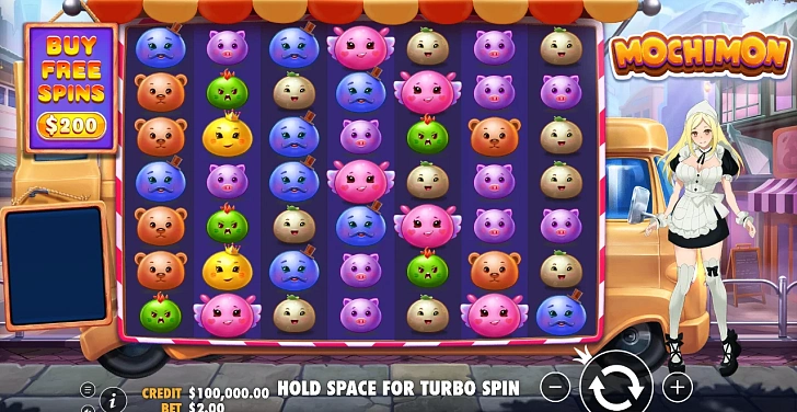 Base game: layout, bet controls and balance display.