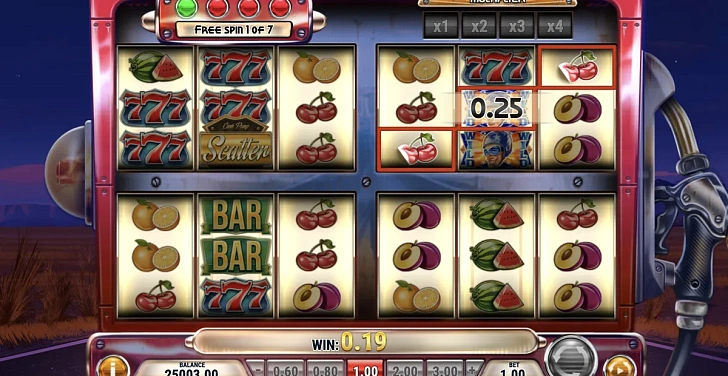 Base game: layout, bet controls and balance display.