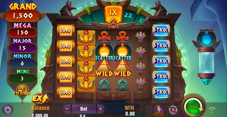 Gameplay process: wins, multipliers and cascade behaviour.