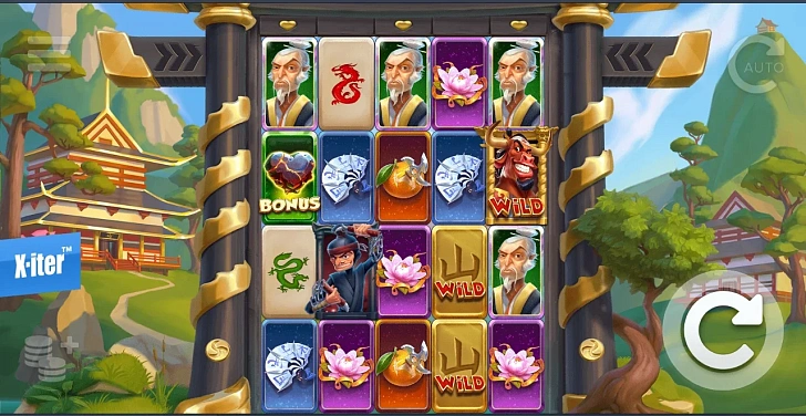 Base game: layout, bet controls and balance display.