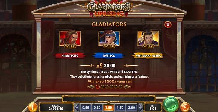 Settings: RTP, game rules, stakes and info panel.