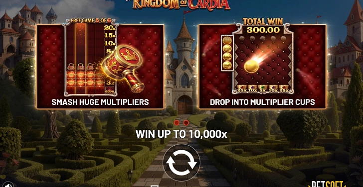 Base game: layout, bet controls and balance display.